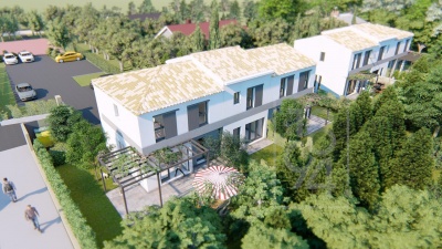 Maison de ville avec terrasse, jardin et places de parking